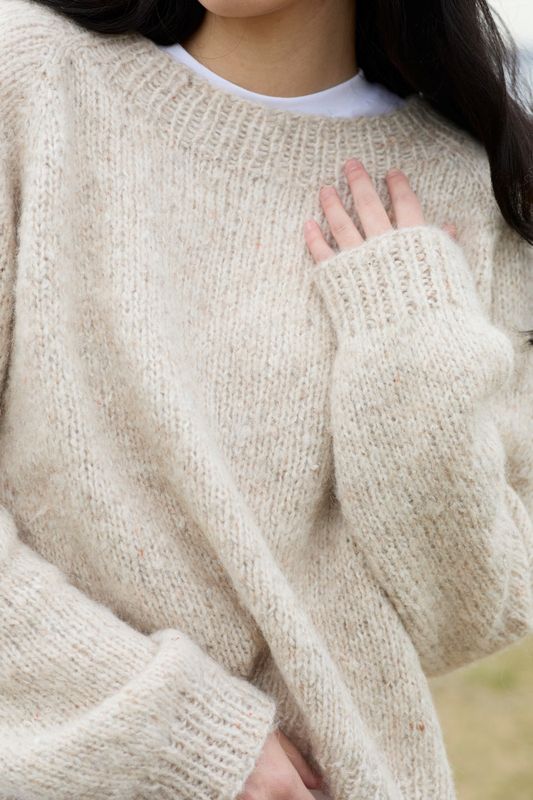 Gaya høstgenser (Tweed lys beige) 