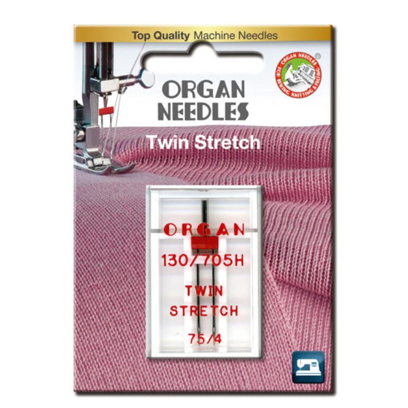 Nål Organ Tvilling Stretch 4mm 75, 1-pakk