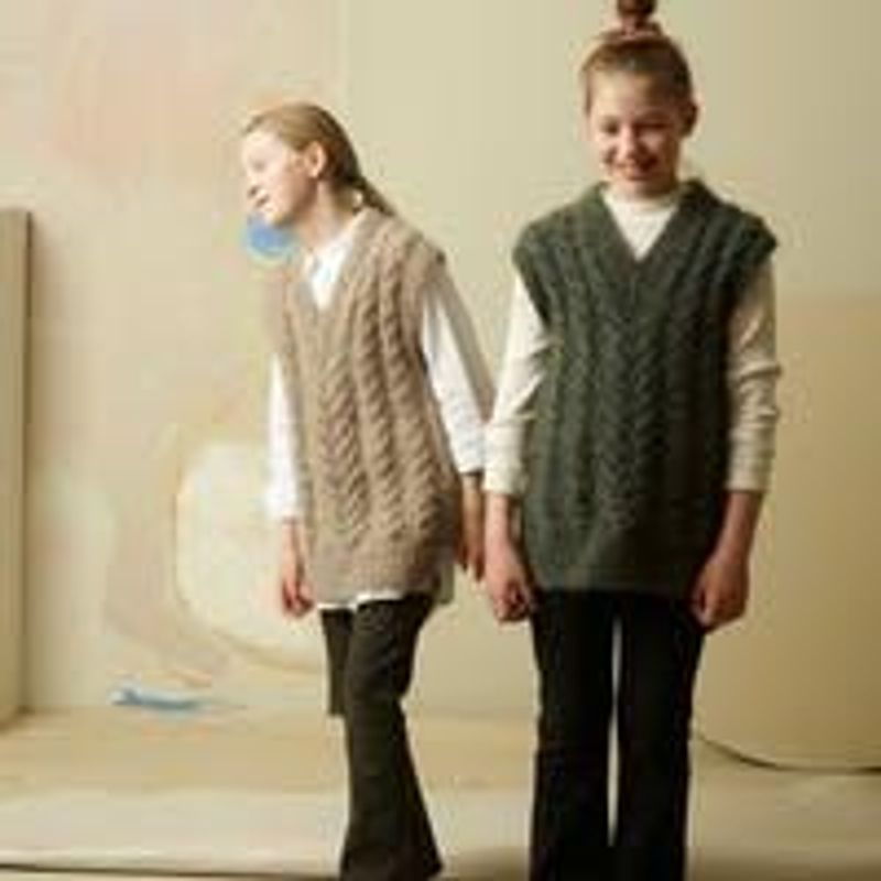 Rauma-Garn - Novas flettevest barn strikkepakke