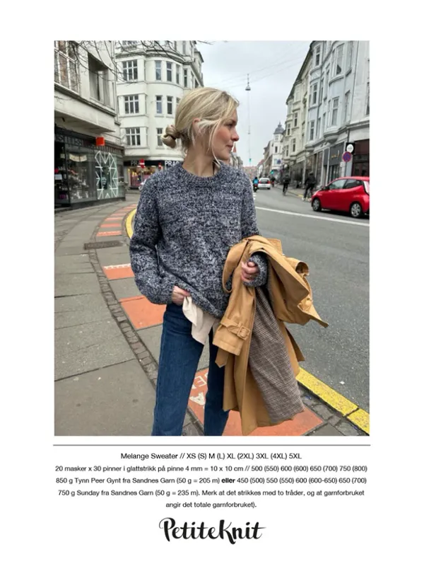 PK-200 Melange sweater oppskrift