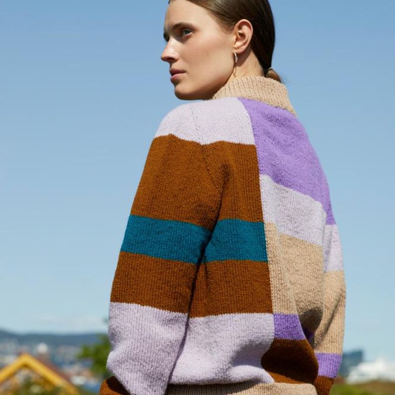 Lila Intarsiagenser (beige)