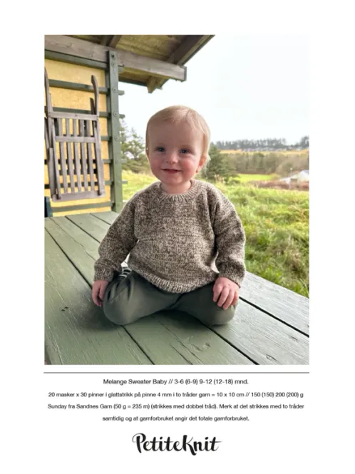 Hovedbilde PK-194 Melange sweater baby  oppskrift
