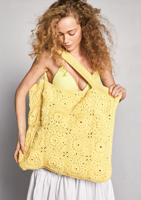 Buttercup beachbag - Gratis strikkeoppskrift